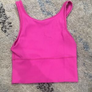 Lululemon Power Pivot Vibrant Pink Ribbed Tank Top Size XS